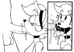 1boy 1girl anthro closed_eyes cum fellatio furry male monochrome oral penis salmacisreptile sarah_n._dippity tongue tongue_out