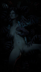 3d breasts closed_eyes dark_image female juli_kidman monster partially_clothed shittyhorsey spread_legs the_evil_within vagina