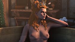 1girls 3d anna_henrietta areolae bath blonde_hair breasts cd_projekt_red female female_only looking_away nipples shittyhorsey solo the_witcher_(series) the_witcher_3:_wild_hunt