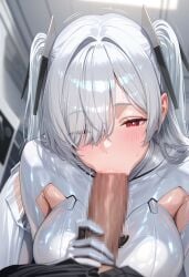 cinderella_(nikke) nikke goddess_of_victory:_nikke ai_generated 1girl 1boy pov fellatio blowjob penis penis_in_mouth penis_inside penis_inside_mouth sucking sucking_penis licking licking_penis blush blushing saliva grabbing_penis