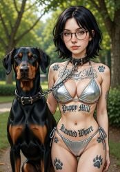 2d ai_assisted ai_generated bestiality_tattoo big_breasts bikini black_hair cameltoe canine canine_on_human chains cleavage collar couple domestic_dog dominant_feral female female_on_feral femsub feral feral_dominating_human feral_on_female feral_on_human freckles glasses goth goth_girl human human_female human_on_feral imminent_bestiality implied_bestiality implied_sex large_breasts leash leash_and_collar light-skinned_female light_skin looking_at_viewer mascara nerd nipple_bulge nose_piercing outside pale-skinned_female pale_skin paw_tattoo pawprint skinny submissive_human tattoo unknown_artist zoophilia