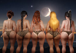 3d 5girls aloy ass ass_row baldur's_gate_3 big_ass black_hair blonde_hair braid braided_hair brown_hair crossover cursedmadara curvaceous curvy curvy_figure eastern_and_western_character horizon_zero_dawn huge_ass huge_thighs lara_croft lara_croft_(classic) large_ass leopard_print orange_hair overwatch princess_zelda shadowheart tagme the_legend_of_zelda thick_thighs thighs tomb_raider tomb_raider_(classic) topless topless_female tracer voluptuous voluptuous_female wide_hips