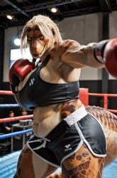 1girls ai_generated animated anthro bbw belly blonde_hair boxing boxing_gloves boxing_ring chubby chubby_female cleavage dinosaur_girl fat furry furry_female navel plump short_shorts shorts smolmoist sound sound_warning sweat sweating tagme tank_top thick_thighs video wet wet_body