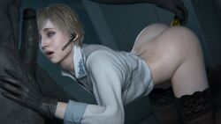 1boy 1girl 1girls 1male 3d 3d_(artwork) anal anal_insertion anal_object_insertion ass ass_focus balls ballsack blender blender_(software) blender_cycles blonde blonde_female blonde_hair blonde_hair_female blue_eyes bluelight bubble_ass bubble_butt butt butt_focus capcom cheeks cock dark-skinned_male eyes_rolling_back female female_focus firm_ass hips hips_wider_than_shoulders huge_cock huge_penis insertion large_cock large_penis lingerie male medium_hair monster monster_hunter monster_on_female mr_x no_panties penis penis_awe penis_on_face resident_evil resident_evil_9:_requiem rolling_eyes sherry_birkin short_hair single_glove stockings testicles thighs tyrant vein veins veiny veiny_penis wide_hips