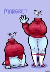 margret_(sspaziim) blue_body bottomless chubby chubby_female fat_ass female female_only freckles ghost ghost_girl headless headless_woman headless_female huge_breasts huge_ass huge_thighs no_bra no_bra_under_clothes no_panties no_underwear pussy puffy_pussy big_breasts big_boobs big_butt big_thighs red_sweater socks thick_thighs translucent