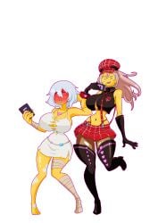 1girls 2d after_transformation alisa_ilinichina_amiella ass bimbofication brain_drain brainwashing breast_expansion breast_growth breast_growth_(enlargement) breasts code_vein color colored emoji_(race) emojification female full_body fully_clothed god_eater high_heels huge_ass huge_breasts humanoid io_(code_vein) post-transformation skin_color_change solo_focus suit text thick_thighs transformation wide_hips yellow_skin