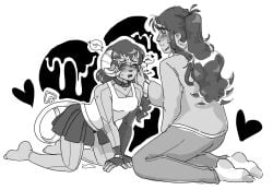horn demon_girl demon long_hair foreplay
