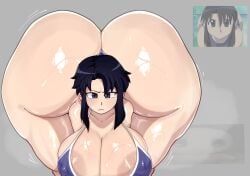 1girls 2d 2d_(artwork) 2d_artwork ame_momos ass ass_bigger_than_head ass_focus azumanga_daiou big_ass big_breasts big_butt big_hips big_thighs bubble_ass bubble_butt canon canonical_scene fat_ass fat_butt female female_only funny gigantic_ass gigantic_butt gigantic_thighs grey_background hi_res high_resolution highres hips_wider_than_shoulders huge_ass huge_breasts huge_butt huge_hips huge_thighs massive_ass massive_breasts massive_butt massive_thighs meaty_ass meaty_thighs meme nyamo_minamo_kurosawa please_look_forward_to_it reference_image skull_crushing_thighs sweat sweatdrop sweating swimsuit swimwear thick thick_ass thick_butt thick_hips thick_legs thick_thighs thighhighs thighs