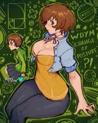 satonaka chie from atlus by hatidraw