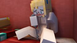 1girls 3d blonde_hair blue_eyes blush books breasts cubic_breasts embarrassed erect_nipples female female_only girly glasses little_witch_academia lotte_yansson masturbation mine-imator minecraft solo spread_legs tagme triangalo wand