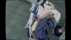 1boy 1boy1girl 1girl 1girls armpits assertive_female b-banto blue_background blue_hair blue_necktie clothing_cutout day eula_(genshin_impact) femdom genshin_impact hair_between_eyes hair_ornament hairband hand_on_another's_crotch hand_on_another's_thigh handjob handjob_from_behind handjob_over_clothes handjob_with_gloves headlock hetero highres mika_(genshin_impact) orange_eyes reverse_ryona self_upload shoulder_cutout smelling smelling_armpit smothered smothering sniffing sniffing_armpit sound sound_effects straight tagme video wide_sleeves