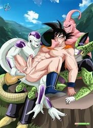 4boys anal bbmbbf cell_(dragon_ball) dominant_villain dragon_ball dragon_ball_z frieza gay majin_buu male male_only palcomix perfect_cell son_goku spread_legs super_buu tail_sex yaoi