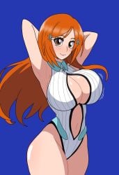 bleach bojack198 breasts female female_only inoue_orihime looking_at_viewer orange_hair solo