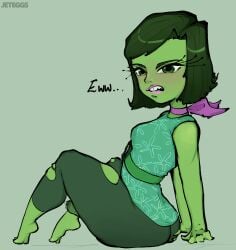 1futa barefoot blush buckteeth disgust_(inside_out) disgusted disney english_text erection_through_clothing erection_under_clothes feet female foreskin futa_only futanari humanoid inside_out jeteggs leggings long_eyelashes petite pixar ripped_clothing short_dress shortstack sitting small_breasts solo thick thick_thighs thighs torn_clothes