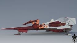 ahsoka_tano astromech_droid boots clone_wars dc15-a female female_only gloves jedi jedi_padawan looking_at_viewer orange_body orange_skin pinup pinup_(style) pinup_art pinup_pose simple_background skirt solo solo_female spacecraft spaceship star_wars togruta tubetop