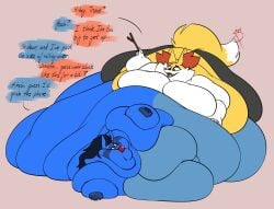 2girls bbw big_ass big_breasts braixen breasts bubble_butt cleavage female furry huge_ass huge_breasts lucario obese overweight pokemon pokemon_(species) ssbbw sumisune tagme thick_thighs wide_hips yuri