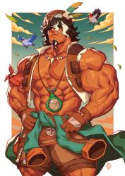 brown_skinned_male muscles muscular muscular_male shirtless tauro_(the_legend_of_zelda) tears_of_the_kingdom xelgot