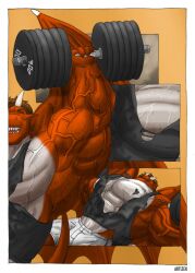 abs artizek biceps dragon male muscles muscular muscular_male pecs weights