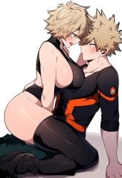 age_difference ai_generated artist_name artist_request blonde_female blonde_hair blonde_hair blonde_hair_female blonde_hair_male blonde_male incest katsuki_bakugou mitsuki_bakugou mother mother_and_child mother_and_son muscular muscular_male my_hero_academia red_eyes short_hair son