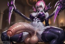 1futa ai_generated balls ballsack boosty boosty_username colored_skin dickgirl evelynn foreskin futanari futornyx huge_balls huge_cock huge_cock large_testicles league_of_legends medium_breasts shemale shiny_skin solo sweat sweating sweaty tagme thick_thighs twitter_username veiny_penis wide_hips yellow_eyes