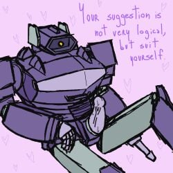 1boy dildo male_only metallic_body penis purple_penis robot shockwave_(transformers) sweaty sweaty_genitalia theangyla transformers