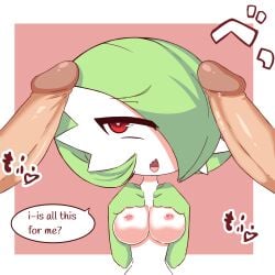 1girls 2boys big_penis gardevoir generation_3_pokemon human human_male humanoid imminent_sex light-skinned_male light_skin nintendo not_furry penis pokemon pokemon_(species) unknown_male