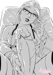 blonde_hair dickgirl doctor erection futa_only futadom futanari glasses gloves intersex labcoat ldcstuff lindsey_diamond looking_at_viewer medical medical_gloves monochrome penis ponytail stethoscope taker_pov watch