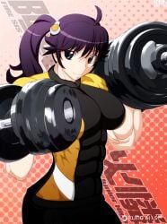 1girls 2d 2d_animation 5_seconds_long ahoge ai_animation ai_assisted ai_generated alternate_muscle_size animated araragi_karen artist_name bakemonogatari bangs bare_arms biceps big_breasts big_muscles black_hair closed_mouth covered_abs dated dumbbell egg_hair_ornament female female_only fried_egg grey_eyes hair_between_eyes hair_ornament halftone halftone_background hand_up hands_up holding holding_dumbbell holding_object human human_only kling_ai large_breasts long_hair looking_at_viewer medium_bangs monochrome_background monogatari_(series) mp4 muscle muscle_girl muscles muscular muscular_arms muscular_female nisemonogatari open_mouth pink_background ponytail red_background ren_(tainca2000) rentb short_sleeves shorter_than_10_seconds side_ponytail sidelocks smile solo solo_female strong strong_woman talking talking_to_viewer teenage_girl teenager third-party_edit upper_body vertical_video video watermark