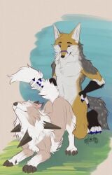 ambiguous_gender ambiguous_penetrated anthro anthro_on_feral anthro_penetrating anthro_penetrating_feral black_body black_fur blue_body blue_eyes blue_fur canid canine canis claws closed_eyes digital_media_(artwork) duo feet feral feral_penetrated fur generation_7_pokemon grey_body grey_fur hair hi_res interspecies jackal kasicz looking_pleasured lycanroc male male/ambiguous male_penetrating male_penetrating_ambiguous mammal markings midday_lycanroc nintendo nude penetration pokemon pokemon_(species) pokephilia selix sex simple_background size_difference smile tail tan_body tan_fur tuft white_body white_fur yellow_body yellow_fur zoophilia