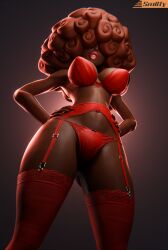 3d 3d_(artwork) big_hair blender_(software) curly_hair dark-skinned_female large_breasts lingerie powerpuff_girls sara_bellum smitty34 tagme thick_lips thick_thighs voluptuous voluptuous_female wide_hips