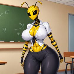 big_breasts big_hips school shirt skinny unbuttoned wasp_waist