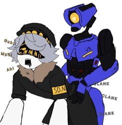 2boys android android_boy anthro anthro_on_anthro anthro_only anthro_penetrated anthro_penetrating anthro_penetrating_anthro artist_request blue_body blush blushing blushing_male clank_clank_clank clothed clothed_anthro clothed_male_nude_male clothing dominant_male_submissive_male gay gay_sex glitch_productions goofy_ahh_comments grey_hair i'll_cut_you_down_break_you_apart,_splay_the_gore_of_your_profane_form_across_the_stars!_i_will_grind_you_down_until_the_very_sparks_cry_for_mercy_my_hands_shall_relish_ending_you_here_&_now machine machine_penetrated machine_penetrating machine_sex male male/male male_focus male_moaning male_only male_penetrated male_penetrating_male moaning murder_drones n_(murder_drones) new_blood_interactive non-human nude nude_anthro nude_male onomatopoeia robot robot_boy robot_humanoid robot_sex simple_background the_fish_isn't_real traced ultrakill unseen_penetration v1_(ultrakill) white_background white_body yellow_eyes