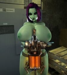 1girls 3d 3d_(artwork) areolae bare_arms bare_legs bare_shoulders bare_thighs big_breasts blue_body blue_skin breasts breasts_bigger_than_head breasts_bigger_than_torso cleavage enormous_breasts female female_only female_solo gigantic_breasts gravity_gun half-life heterochromia holding_object huge_breasts large_breasts lips long_ears long_pointy_ears looking_at_viewer massive_breasts naked naked_female nipples nude nude_female plump_lips pointy_ears purple_hair solo solo_female soria thick_lips topless topless_female vaako