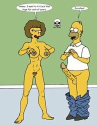 2004 breasts clothes color female homer_simpson human male maude_flanders nipples nude penis standing straight tagme testicles the_fear the_simpsons vulva