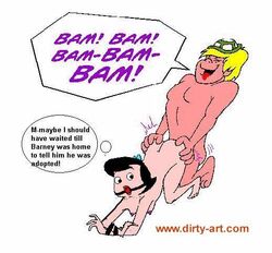 bamm-bamm_rubble betty_rubble bondage cheating female gag gagged hanna-barbera human male nipples straight tagme the_flintstones the_pebbles_and_bamm-bamm_show