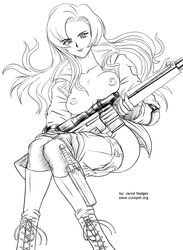 breasts breasts_out gun metal_gear metal_gear_solid sniper sniper_rifle sniper_wolf tagme