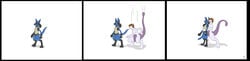 color fur interspecies lucario male male_only mewtwo multiple_males nintendo pokemon pokemon_(species) side_view tagme yaoi