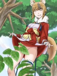 brown_hair fire_emblem fire_emblem_fates fox_tail fur furry_ears furry_tail golden_hair selkie selkie_(fire_emblem) tail