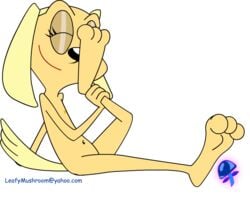 anthro barefoot brandy_&_mr_whiskers brandy_harrington canine closed_eyes disney disney_channel dog female female_only fur furry furry_tail leafymushroom mammal nipples raised_leg side_view sitting smile solo tagme tail toon_disney what