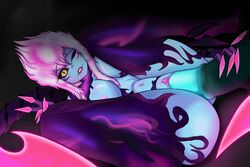 breasts deep_penetration demon demon_girl evelynn female hecarim horse horsecock lana league_of_legends looking_at_viewer male monster_girl nipples one_eye_closed penetration penis pussy sex spread_legs stomach_bulge succubus vaginal_penetration yellow_eyes