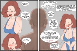 1boy 1boy1girl 1girls apron apron_only areola areola_slip areolae areolae_slip bangzlabz big_breasts blush breasts dialogue english_commentary english_text female female_focus heart incest large_breasts light_skin light_skinned_female lips lipstick male male/female mature_female mother mother_and_son text text_bubble