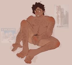 black_hair brown_eyes chubby_male cuntboy dark-skinned_male dark_skin date_everything fat_male fordsimp hand_covering_pussy hand_on_penis hector_(date_everything) hispanic intersex male penis pussy self_upload solo_male