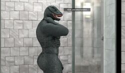 16:9 4k abs absurd_res anthro balls bathing bathroom biped circumcised english_text epic_games feet flaccid fortnite genitals glans hi_res humanoid humanoid_feet humanoid_genitalia humanoid_penis komodo_dragon lizard male male_anthro meteorsmash monitor_lizard muscular muscular_anthro muscular_male nude nude_anthro nude_male pecs penis plantigrade red_eyes reptile scalie shower shower_room showering solo text thunder_(fortnite) widescreen