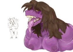 breasts breasts_out deltarune deltarune_chapter_2 monster monster_girl noelle_holiday nude_female susie_(deltarune) trans_woman transfem