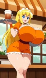 ai_generated big_breasts blonde_hair breasts female maid original_character sister thick_thighs