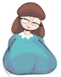 1girls big_breasts blue_shirt brown_hair brunette_hair comedy_central eyeliner female liane_cartman lipstick makeup milf not_porn paramount_pictures self_upload simple_background solo007_(artist) solo_female south_park