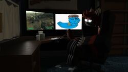 1boy 3d after_masturbation balls canine computer computer_screen cum cum_on_penis cum_string dripping_cum erect_penis fallout_3 fox furry furry_only male male_only nekomaniaa night penis roblox roblox_avatar robloxian self_upload tagme