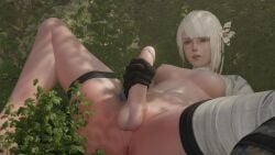 1futa 3d animated anus autofacial balls bandage bandaged_arm bandaged_leg barely_visible_anus bottomless breasts breasts_out canon_futa canon_intersex casual cum cum_on_face cum_on_self cumshot dickgirl ejaculation flower flower_in_hair futa_masturbation futa_only futa_sans_pussy futanari gloved_handjob gloves headwear human intersex kaine_(nier) large_penis lazyprocrastinator light-skinned_futa light_skin longer_than_30_seconds lunar_tear masturbation medium_breasts nier nier_(series) nier_replicant nipples outdoors pale_skin partially_clothed penis perineum short_hair solo sound spread_legs tagme taint video white_hair white_skin wilderness zombod