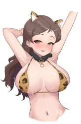 1girls arm_above_head arm_up armpit armpit_crease armpit_peek armpits bare_armpits bare_arms bare_belly bare_chest bare_hands bare_midriff bare_navel bare_shoulders bare_skin belly belly_button big_breasts bikini bikini_only bikini_top blush blush_face blushing_at_viewer blushing_female blushing_lines breasts brown_eyebrows brown_hair brown_hair_female busty busty_female busty_girl collarbone elbows exposed_armpits exposed_arms exposed_belly exposed_chest exposed_midriff exposed_navel exposed_shoulders exposed_skin female female_focus female_only hairless_armpits halterneck hand_above_head hand_up head_tilt high_resolution highres huge_breasts idolmaster idolmaster_million_live! kitazawa_shiho kuda_r18 large_breasts lean_figure long_hair looking_at_viewer midriff narrow_waist navel plump_breasts shaved_armpits shoulders simple_background slender_body slender_waist slim_waist solo standing string_bikini swimsuit swimwear the_idolm@ster the_idolm@ster_million_live! tilted_head upper_body white_background yellow_eyes yellow_eyes_female