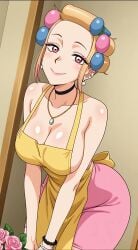 absurd_res ai-created ai_assisted ai_generated anime_style apron apron_between_breasts black_hairband bracelet breasts collar doña_florinda doña_florinda_(el_chavo_del_8) el_chavo_(series) el_chavo_animado el_chavo_del_ocho female female_only floppy_ears hair hair_bracelet hair_rollers hairband human jewelry kitchen_apron looking_at_viewer mature mature_female mature_woman mexican mexican_female milf no_bra no_bra_under_clothes no_underwear partial partial_nude partial_nude_female partial_nudity partially_clothed partially_clothed_female partially_undressed rollers sexy solo tastyaiart televisa white_hairband woman woman_only